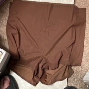 Brown SKIMS 4x high waist underwear shorts